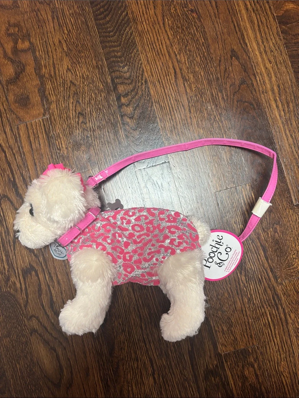 New Poochie & Co Plush Dog Crossbody Bag